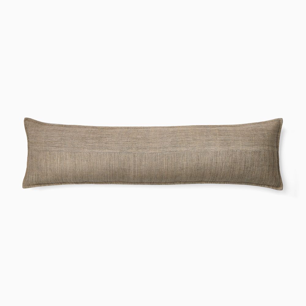 Channeled Weave Lumbar Pillow Cover - 12x46, Natural + Down Alt Insert