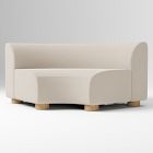 Open Box: Laurent Sectional Wedge - Performance Distressed Velvet Sand, Blonde