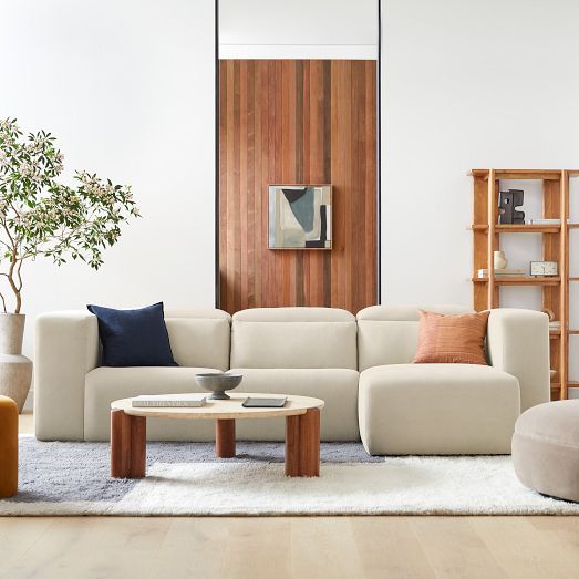 Leo Motion Reclining 3-Piece Reversible Chaise Sectional (125") by West Elm
