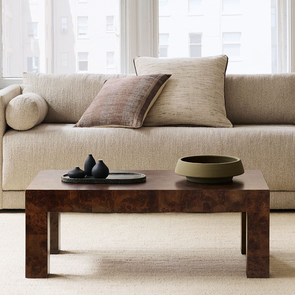 Parsons Burl Coffee Table (44") by West Elm