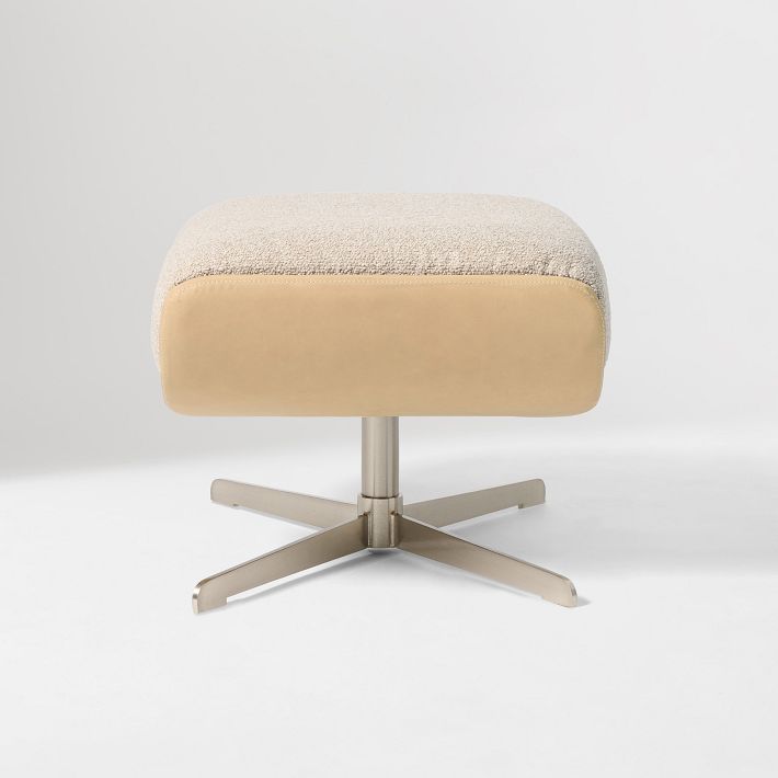hadel　オットマン Bowden Fabric & Leather Swivel Ottoman | West Elm