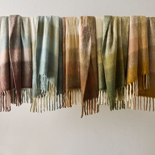 Faux Mohair Framed Ombre Throw by West Elm