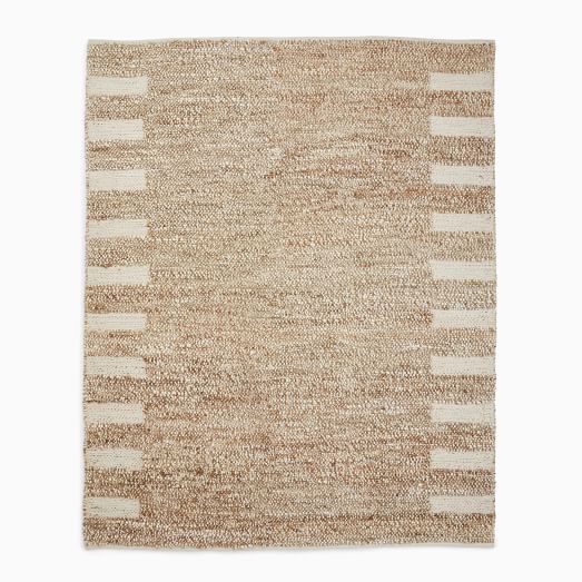 Side Stripe Jute Rug by West Elm