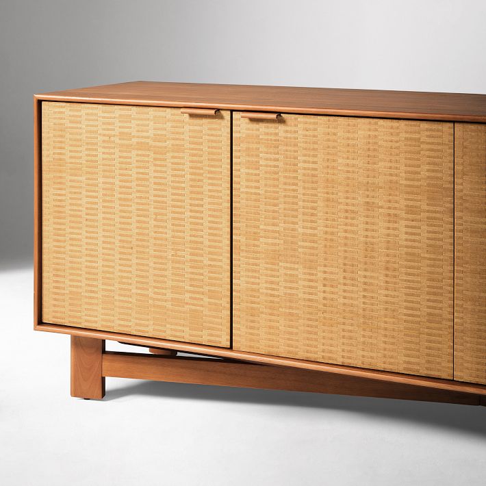 Herman Basket Woven Veneer Media Console 72