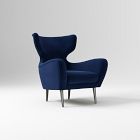 Open Box: Lucia Chair - Performance Velvet Ink Blue, Dark Bronze