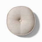 Open Box: European Flax Linen Round Pillow (14") - Warm Gray Melange