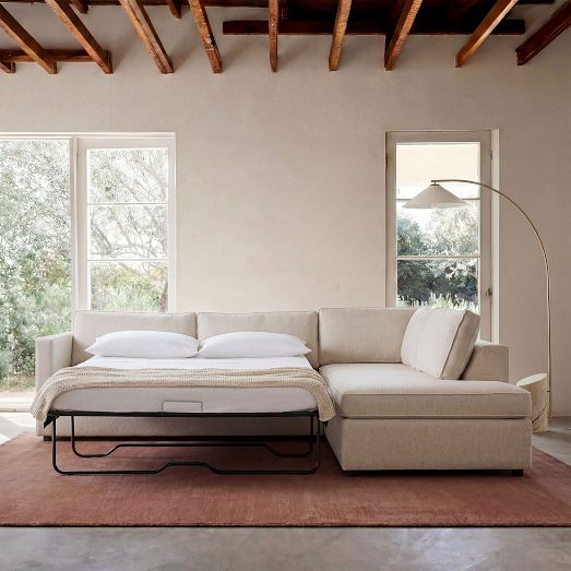 Harris 2-Piece Sleeper Sectional w/ Bumper Chaise (114") by West Elm