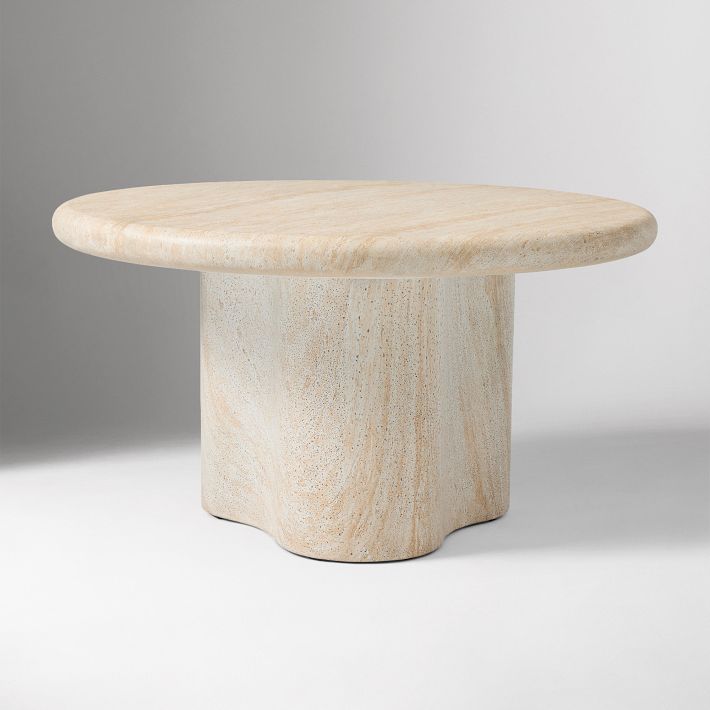 Menorca Faux Travertine Outdoor Coffee Table | West Elm
