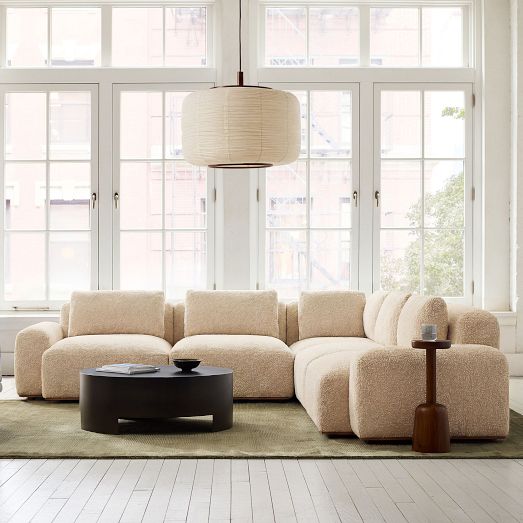 Quinten Slim Profile 5-Piece L-Shaped Chair Sectional (126") by West Elm