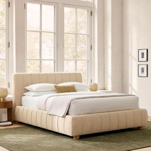 Claire Pleated Upholstered Bed by West Elm