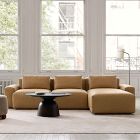 Quinten Leather Slim Profile 3-Piece Chaise Sectional (128")