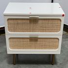 Open Box: Ida Nightstand (23") - White/Natural, Antique Brass