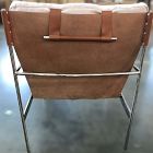 Open Box: Stuart Chair - Performance Chenille Crossweave Sand, Polished Stainless Steel