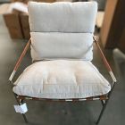 Open Box: Stuart Chair - Performance Chenille Crossweave Sand, Polished Stainless Steel