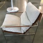 Open Box: Stuart Chair - Performance Chenille Crossweave Sand, Polished Stainless Steel