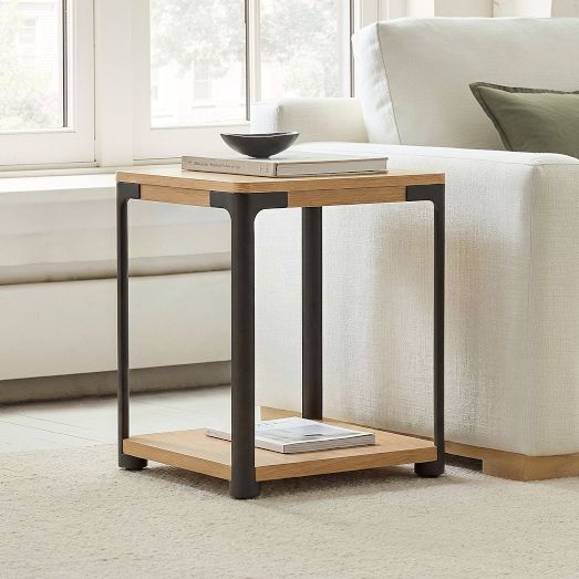 Macy Wood & Metal Side Table (18") by West Elm