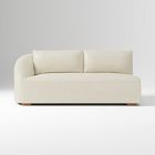 Open Box: Aviana Left Arm 2-Seat Sofa Bench - Sierra Leather Snow, Cool Walnut