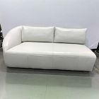 Open Box: Aviana Left Arm 2-Seat Sofa Bench - Sierra Leather Snow, Cool Walnut