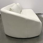 Open Box: Aviana Left Arm 2-Seat Sofa Bench - Sierra Leather Snow, Cool Walnut