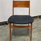 Open Box: Baltimore Dining Chair - Basket Slub Midnight, Cool Walnut