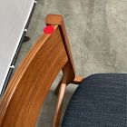 Open Box: Baltimore Dining Chair - Basket Slub Midnight, Cool Walnut