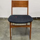 Open Box: Baltimore Dining Chair - Basket Slub Midnight, Cool Walnut