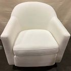 Open Box: Haven Swivel Chair - Performance+ Yarn Dyed Linen Weave Alabaster, Dark Walnut