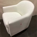 Open Box: Haven Swivel Chair - Performance+ Yarn Dyed Linen Weave Alabaster, Dark Walnut
