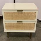 Open Box: Ida Nightstand (23") - White/Natural, Antique Brass
