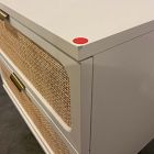 Open Box: Ida Nightstand (23") - White/Natural, Antique Brass