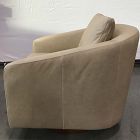 Open Box: Imogene Leather Swivel Chair - Ludlow Leather Sand, Dark Walnut