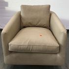 Open Box: Imogene Leather Swivel Chair - Ludlow Leather Sand, Dark Walnut