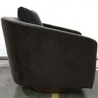 Open Box: Imogene Swivel Chair - Deluxe Velvet Java, Dark Walnut