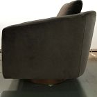 Open Box: Imogene Swivel Chair - Deluxe Velvet Java, Dark Walnut