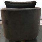 Open Box: Imogene Swivel Chair - Deluxe Velvet Java, Dark Walnut