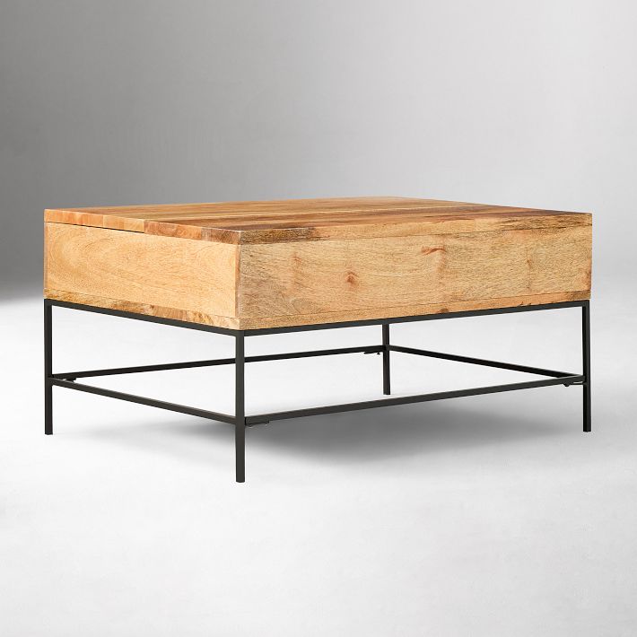 Industrial Storage Pop-Up Coffee Table | Modern Living Room