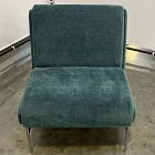 Open Box: Lacon Chair - Performance Distressed Velvet Lagoon, Polished Stainless Steel