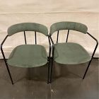 Open Box: Lenox Dining Chair, Set of 2 - Performance Velvet Dark Olive, Dark Bronze