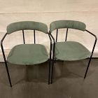 Open Box: Lenox Dining Chair, Set of 2 - Performance Velvet Dark Olive, Dark Bronze