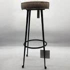 Open Box: Pierce &amp; Ward Bar Stool (30") - P&amp;W Stripe, Black Cast Metal