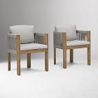 Open Box: Porto Outdoor Dining Chair, Set of 2 - Driftwood, Frost Gray