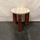 Open Box: Travertine Solid Wood Side Table (23") - Cool Walnut