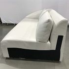 Open Box: Aviana Left Arm 2-Seat Sofa Bench - Sierra Leather Snow, Cool Walnut