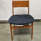 Open Box: Baltimore Dining Chair - Basket Slub Midnight, Cool Walnut