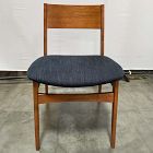 Open Box: Baltimore Dining Chair - Basket Slub Midnight, Cool Walnut