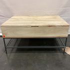 Open Box: Industrial Storage Pop-Up Coffee Table (36") - Raw Mango, Blackened Steel