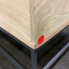 Open Box: Industrial Storage Pop-Up Coffee Table (36") - Raw Mango, Blackened Steel