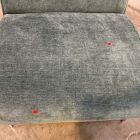 Open Box: Lacon Chair - Performance Distressed Velvet Lagoon, Polished Stainless Steel