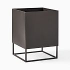 Open Box: Streamline Metal Indoor/Outdoor Planter, Low Square Box (14"Sq. x 19"H) - Antique Bronze