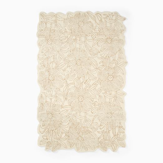 Dotted Floral Wool Rug by West Elm